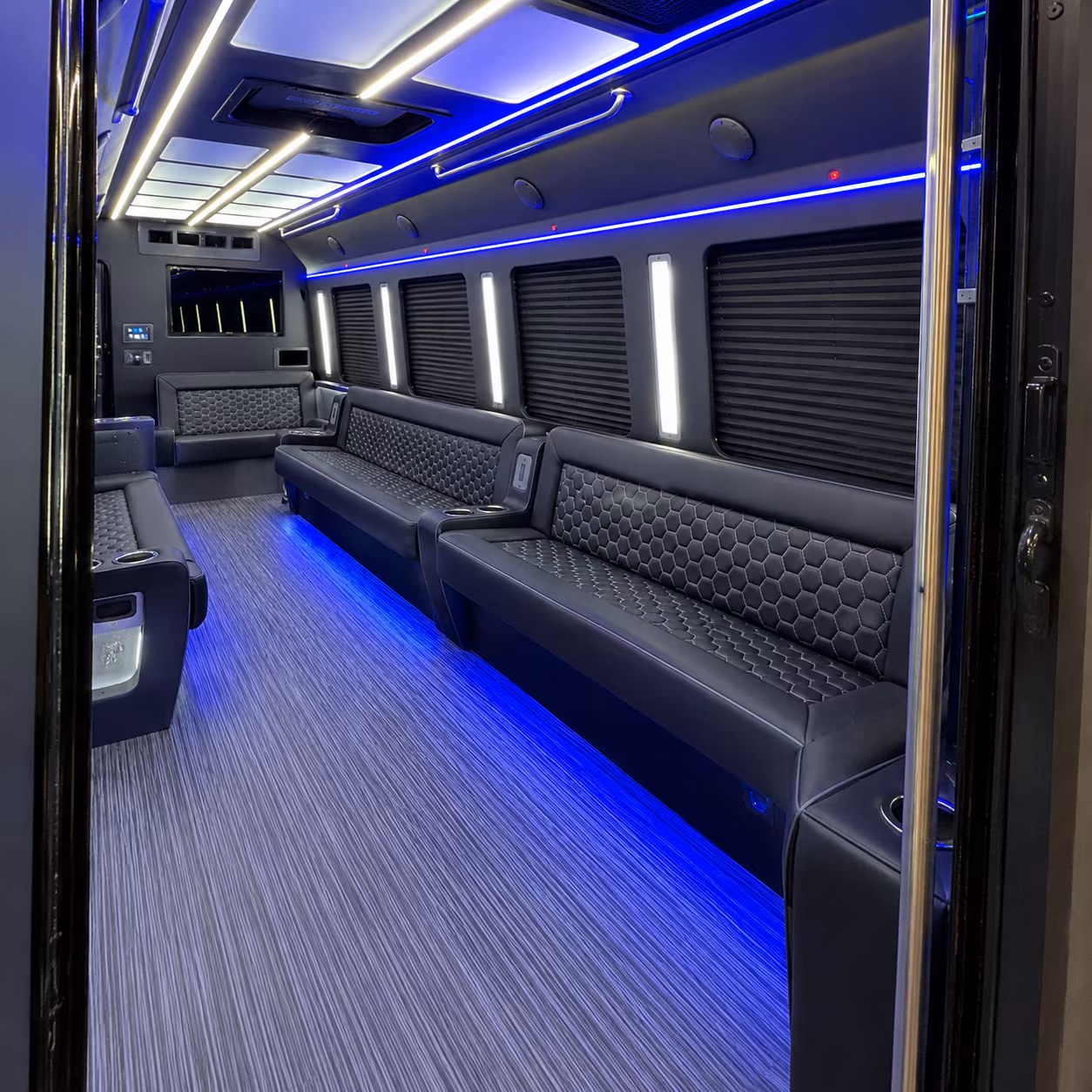 downey party bus rental interior