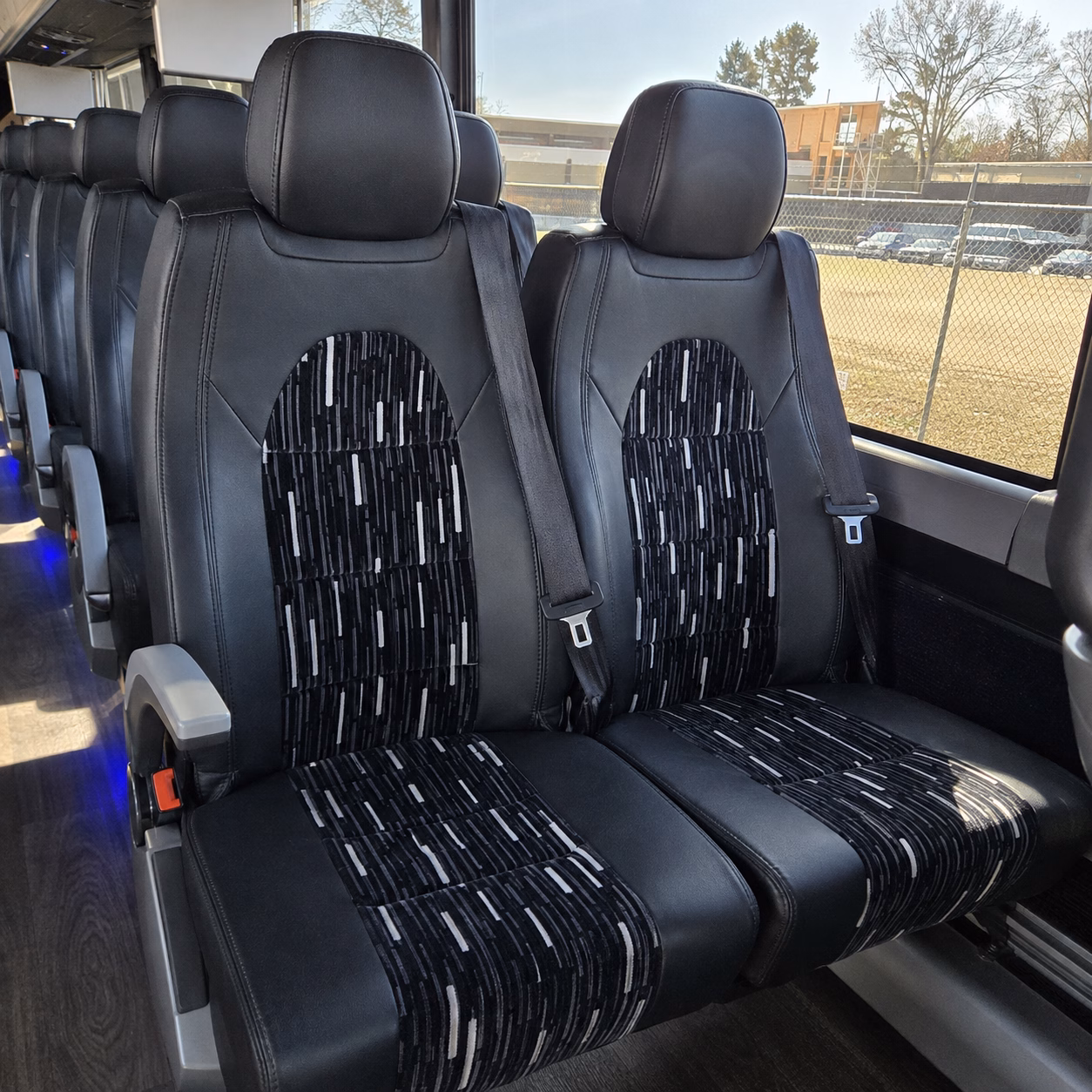 paramount charter bus rental interior