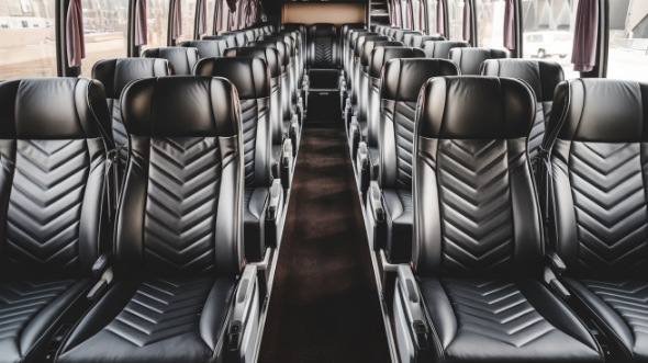 55 passenger charter bus inside buena park