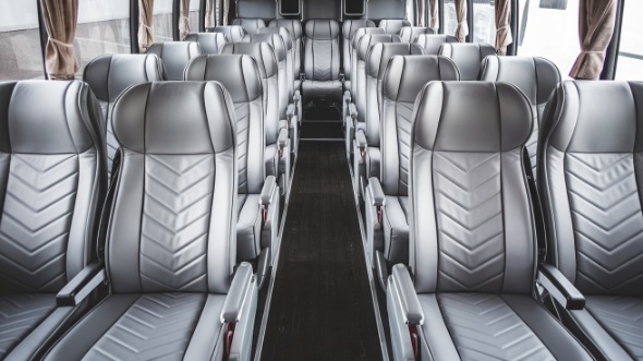 56 passenger charter bus interior view