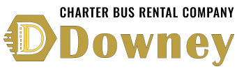 charter bus rental company downey logo