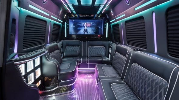 downey party bus rental interior