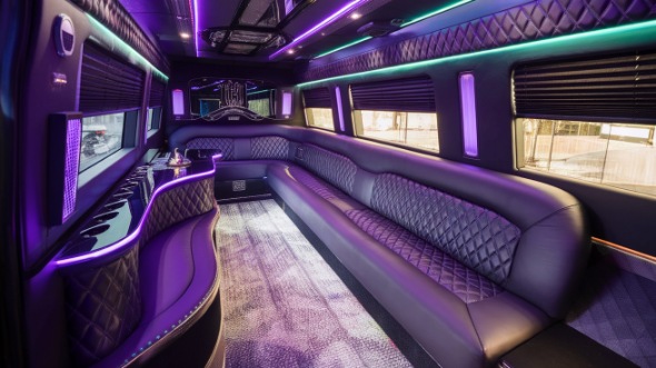 downey sprinter limo rental interior